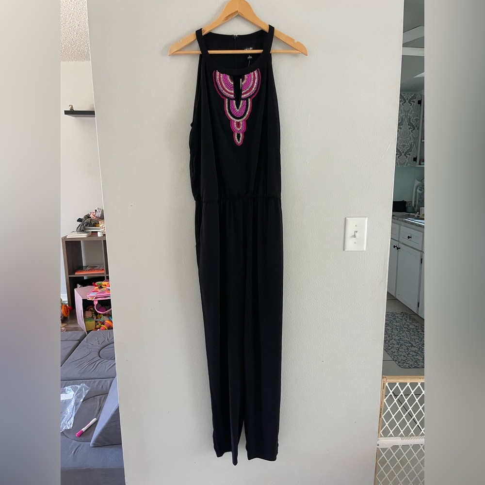 Nicole by Nicole Miller Black Jumpsuit with Pink Accents